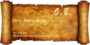 Orr Bernarda névjegykártya